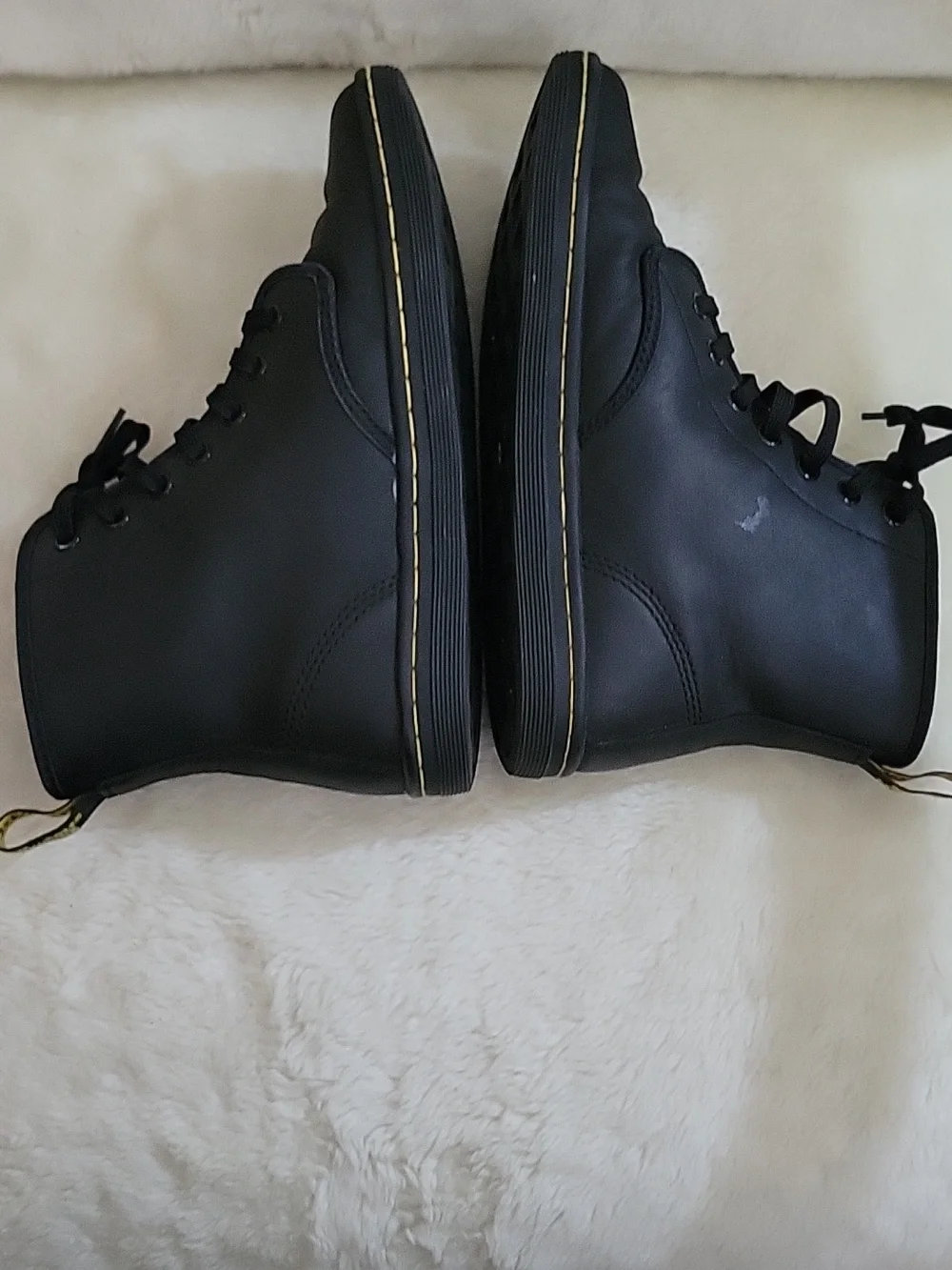 DR MARTENS Shoreditch Greasy Women's Combat Boots. Size 7 L. Black Boots. - Picture 10 of 16